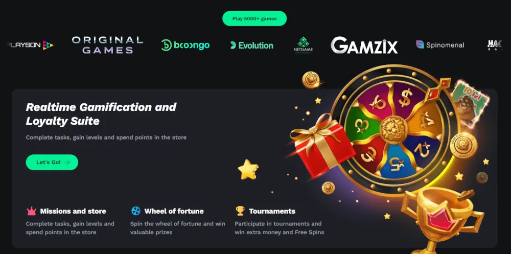 Wed op de Rode loyaliteitsuite met een interactieve gelukswiel en beloningsmissies.